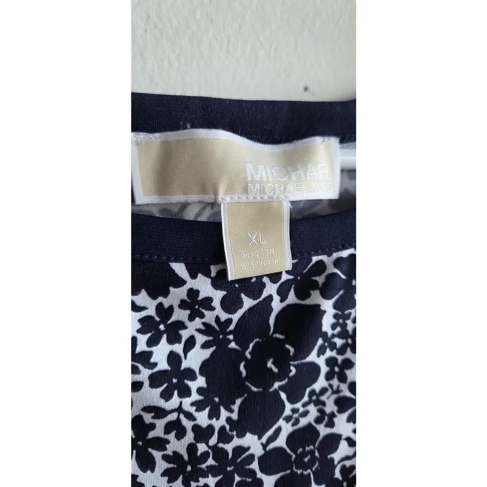Michael Kors Floral  Stretchy Sexy Preppy Y2K Dress XL Boho Coastal Resortwear